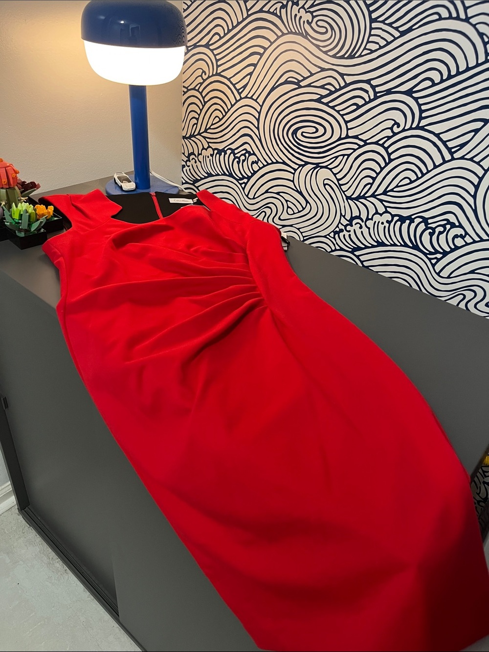 Calvin Klein Red Midi Sheath Dress